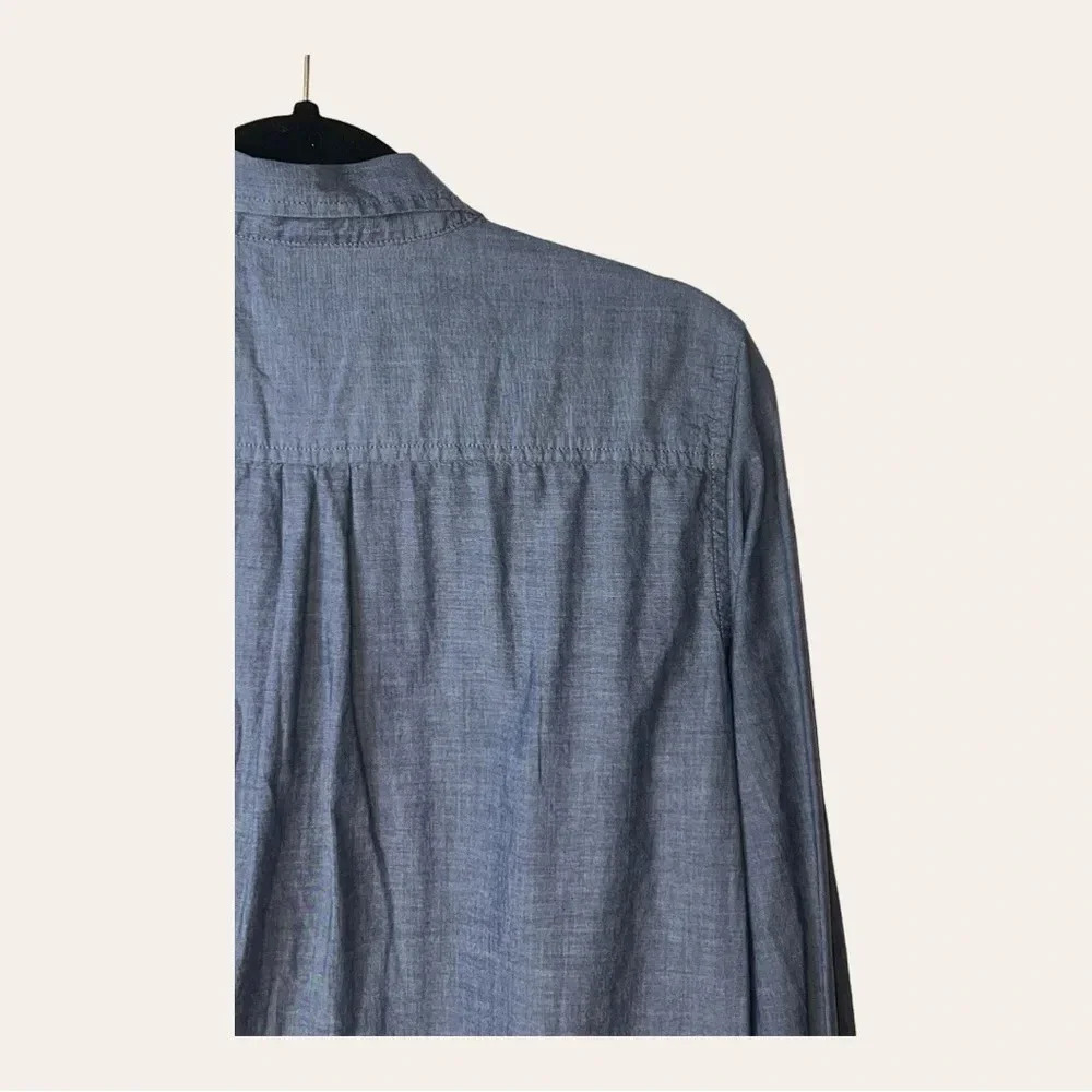 J. Crew Chambray Half Button Up Tunic Size Small - image 8